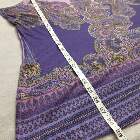 LIVE AND LET LIVE Purple Paisley Tank Top - Picture 3 of 5